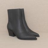 OASIS SOCIETY Miley - Alligator Print Bootie-Evergreen Boutique