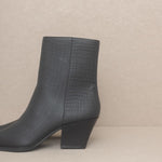 OASIS SOCIETY Miley - Alligator Print Bootie-Evergreen Boutique