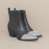 OASIS SOCIETY Zuri - Rhinestone Toed Bootie-Evergreen Boutique