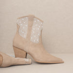 OASIS SOCIETY Cannes - Pearl Studded Western Boot-Evergreen Boutique