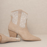 OASIS SOCIETY Cannes - Pearl Studded Western Boot-Evergreen Boutique