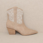 OASIS SOCIETY Cannes - Pearl Studded Western Boot-Evergreen Boutique