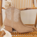 OASIS SOCIETY Cannes - Pearl Studded Western Boot-Evergreen Boutique