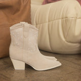 OASIS SOCIETY Cannes - Pearl Studded Western Boot-Evergreen Boutique