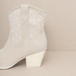 OASIS SOCIETY Cannes - Pearl Studded Western Boot-Evergreen Boutique