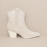 OASIS SOCIETY Cannes - Pearl Studded Western Boot-Evergreen Boutique