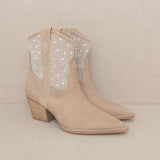 OASIS SOCIETY Cannes - Pearl Studded Western Boot-Evergreen Boutique