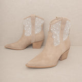 OASIS SOCIETY Cannes - Pearl Studded Western Boot-Evergreen Boutique