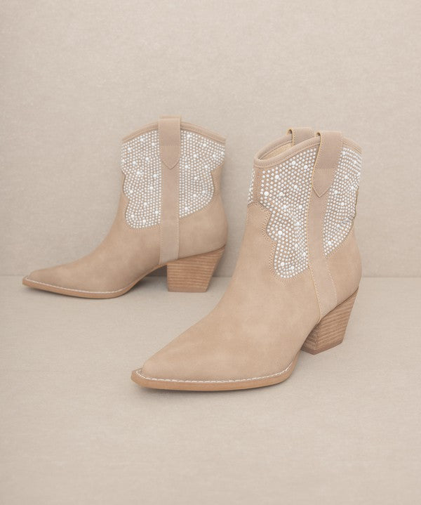 OASIS SOCIETY Cannes - Pearl Studded Western Boot-Evergreen Boutique