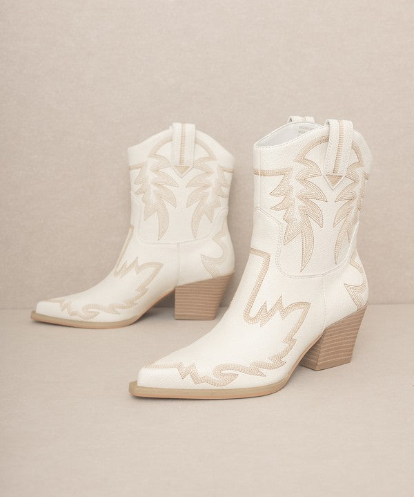 OASIS SOCIETY Nantes - Embroidered Cowboy Boot-Evergreen Boutique