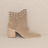 OASIS SOCIETY Alofi - Studded Collar Bootie-Evergreen Boutique