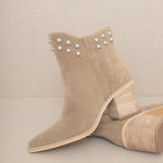 OASIS SOCIETY Alofi - Studded Collar Bootie-Evergreen Boutique