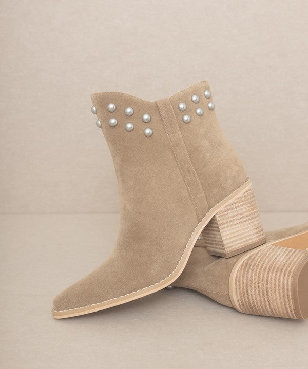 OASIS SOCIETY Alofi - Studded Collar Bootie-Evergreen Boutique