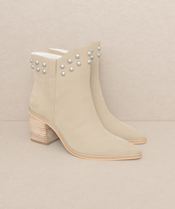 OASIS SOCIETY Alofi - Studded Collar Bootie-Evergreen Boutique