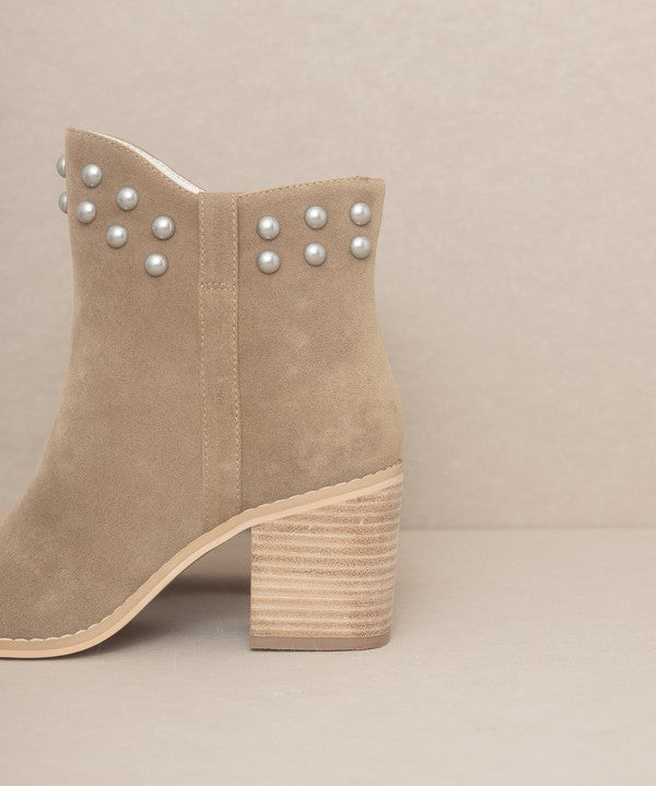 OASIS SOCIETY Alofi - Studded Collar Bootie-Evergreen Boutique