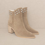 OASIS SOCIETY Alofi - Studded Collar Bootie-Evergreen Boutique