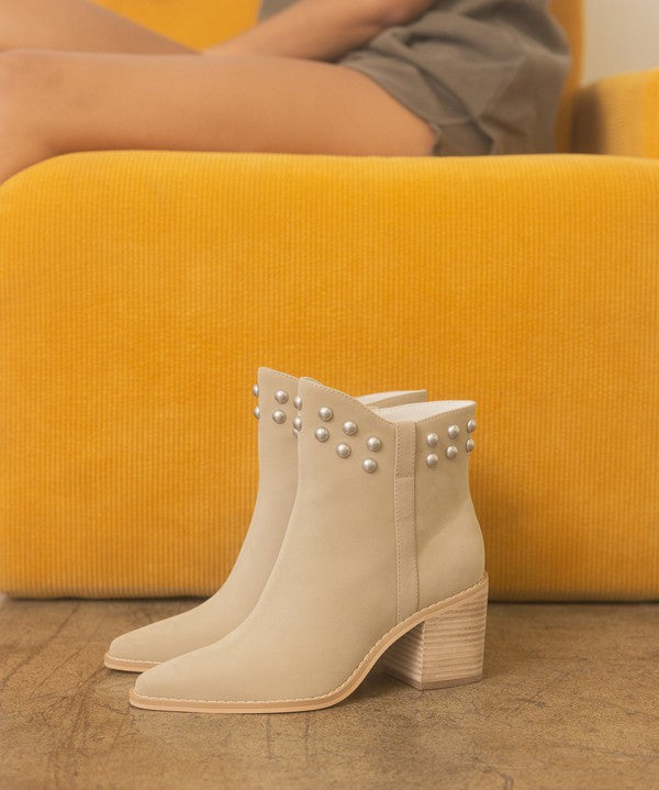 OASIS SOCIETY Alofi - Studded Collar Bootie-Evergreen Boutique