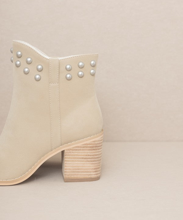 OASIS SOCIETY Alofi - Studded Collar Bootie-Evergreen Boutique