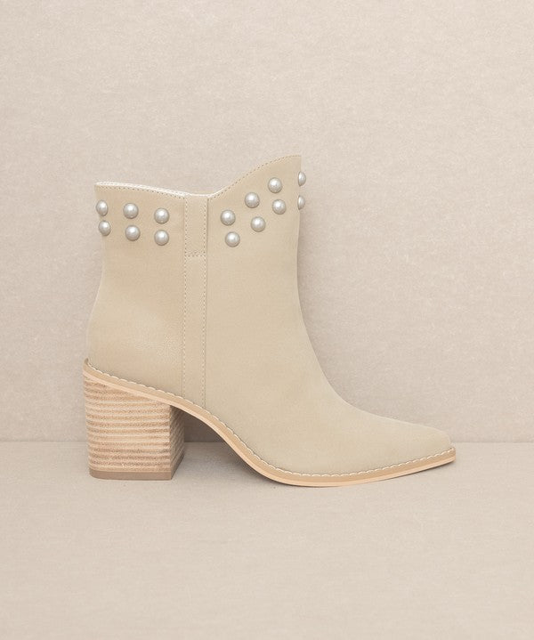 OASIS SOCIETY Alofi - Studded Collar Bootie-Evergreen Boutique