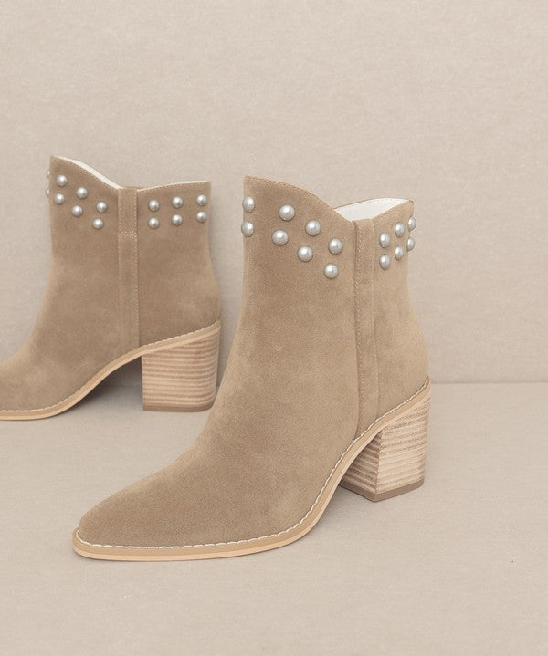 OASIS SOCIETY Alofi - Studded Collar Bootie-Evergreen Boutique