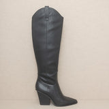 OASIS SOCIETY Barcelona - Knee High Western Boot-Evergreen Boutique