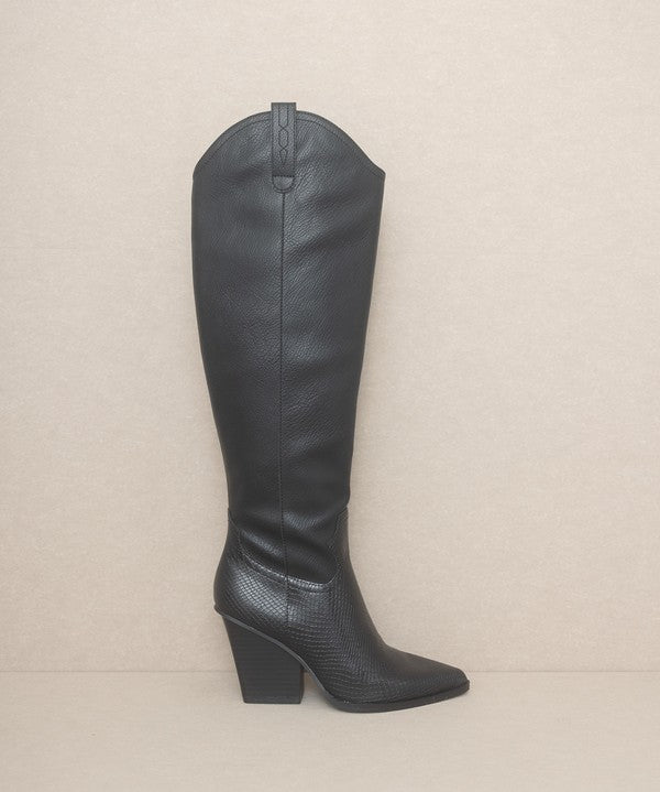 OASIS SOCIETY Barcelona - Knee High Western Boot-Evergreen Boutique