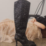 OASIS SOCIETY Jewel - Knee High Sequin Boot-Evergreen Boutique