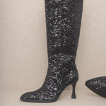 OASIS SOCIETY Jewel - Knee High Sequin Boot-Evergreen Boutique