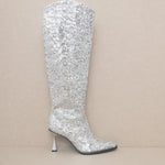 OASIS SOCIETY Jewel - Knee High Sequin Boot-Evergreen Boutique