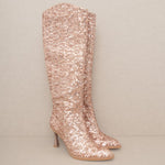 OASIS SOCIETY Jewel - Knee High Sequin Boot-Evergreen Boutique