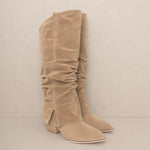 OASIS SOCIETY Thea - Fold Over Slit Jean Boot-Evergreen Boutique