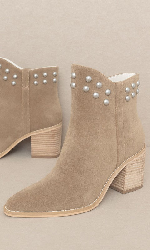 OASIS SOCIETY Alofi - Studded Collar Bootie-Evergreen Boutique