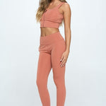 Zip Up Crop Sports Tank Top Set-Evergreen Boutique