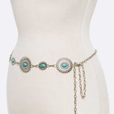 Turquoise Western Chain Belt - Evergreen Boutique