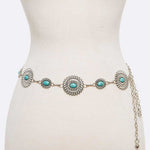 Turquoise Western Chain Belt - Evergreen Boutique