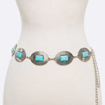 Turquoise Station Link Western Chain Belt - Evergreen Boutique