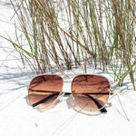 Caramel High Quality Unisex Aviator Sunglasses-Evergreen Boutique