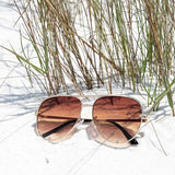 Caramel High Quality Unisex Aviator Sunglasses-Evergreen Boutique