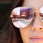 Pink Gold High Quality Unisex Aviator Sunglasses-Evergreen Boutique