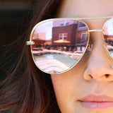 Pink Gold High Quality Unisex Aviator Sunglasses-Evergreen Boutique