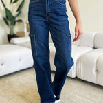 Judy Blue Full Size High Waist Straight Cargo Jeans-Evergreen Boutique