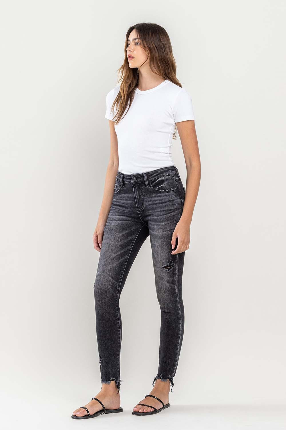 Lovervet Raw Hem Cropped Skinny Jeans-Evergreen Boutique