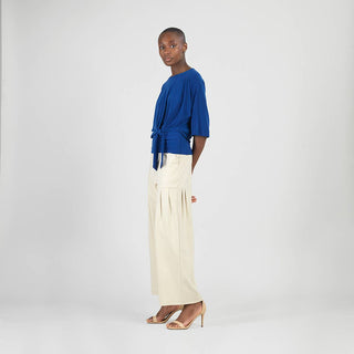 Molly Side Tie Draped Wrinkle Free Top - Evergreen Boutique