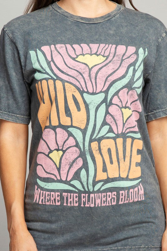 Wild Love Where The Flowers Bloom Graphic Top-Evergreen Boutique