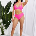 Marina West Swim Summer Splash Halter Bikini Set in Pink-Evergreen Boutique