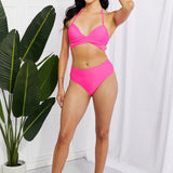 Marina West Swim Summer Splash Halter Bikini Set in Pink-Evergreen Boutique