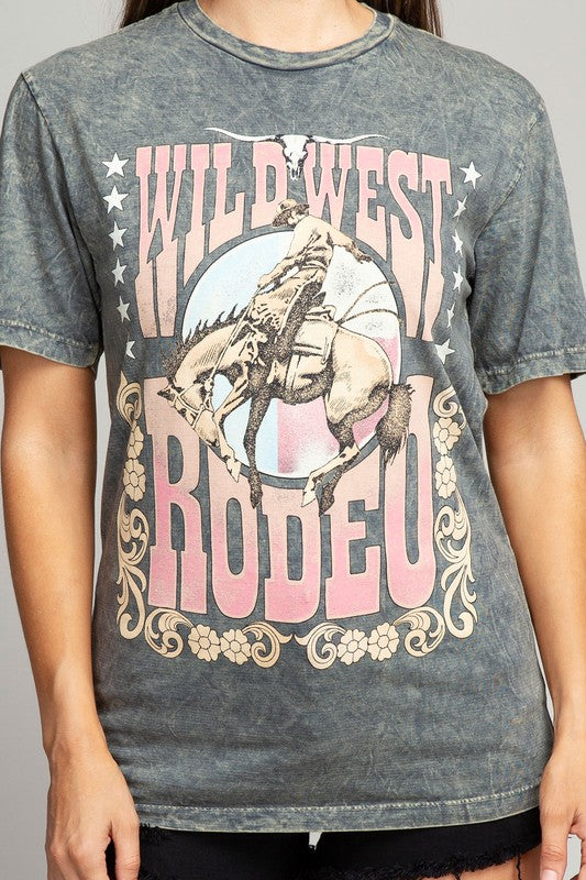 Wild West Rodeo Graphic Top-Evergreen Boutique