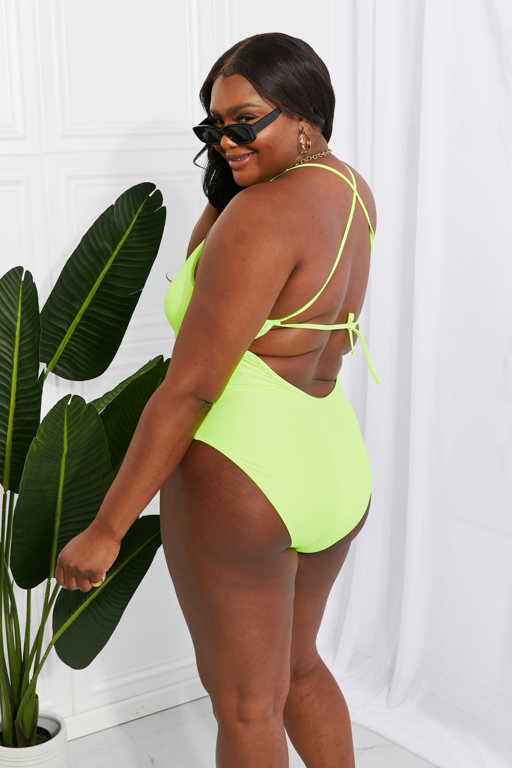 Marina West Swim High Tide One-Piece in Lemon-Lime-Evergreen Boutique