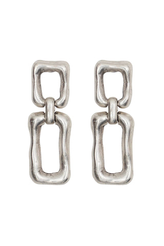 Handmade Pewter Rectangular Earrings