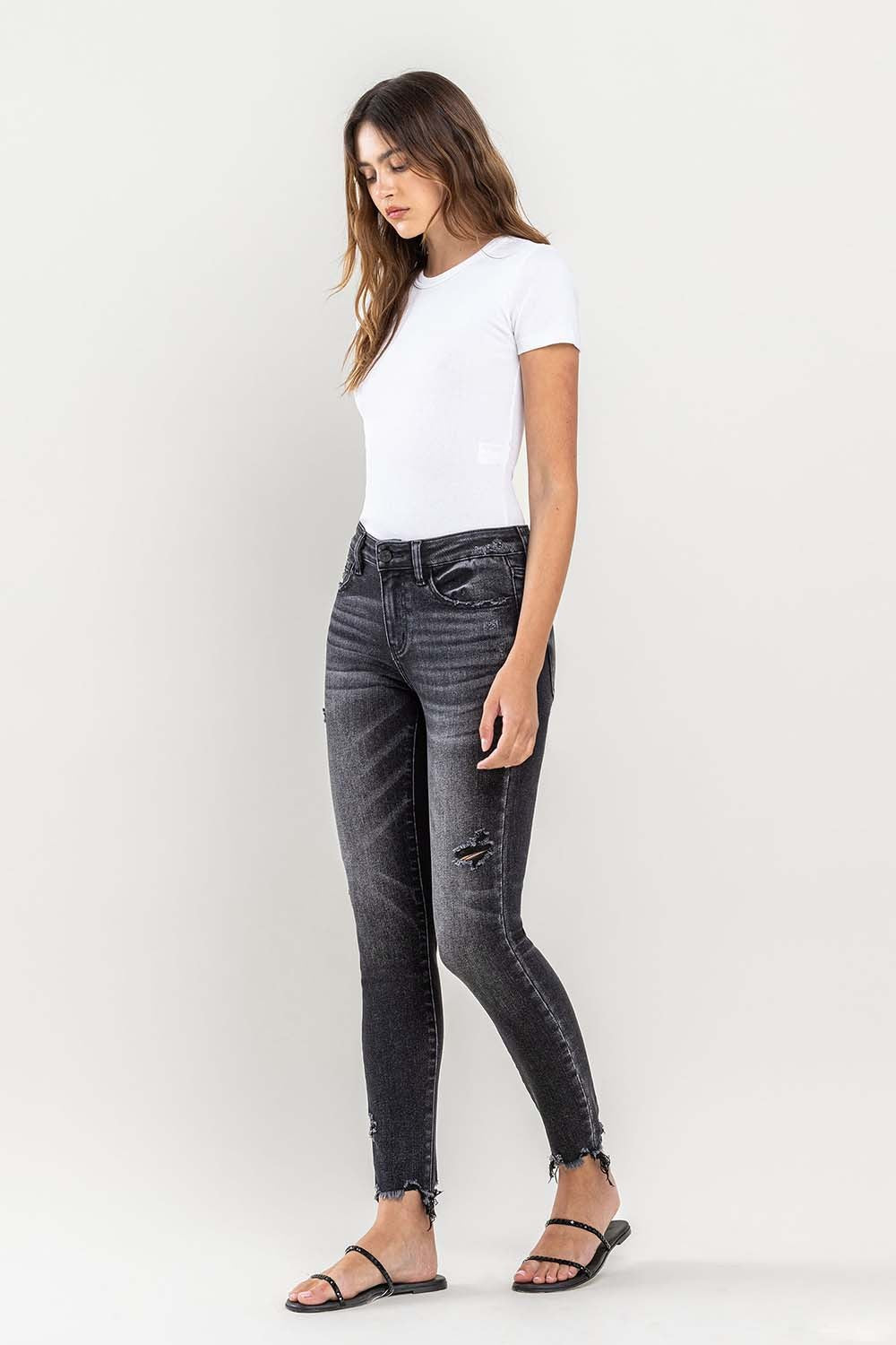 Lovervet Raw Hem Cropped Skinny Jeans-Evergreen Boutique